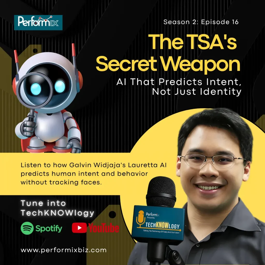 Promotional graphic for episode 16 of TechKNOWlogy featuring Galvin Widjaja discussing AI and human behavior.